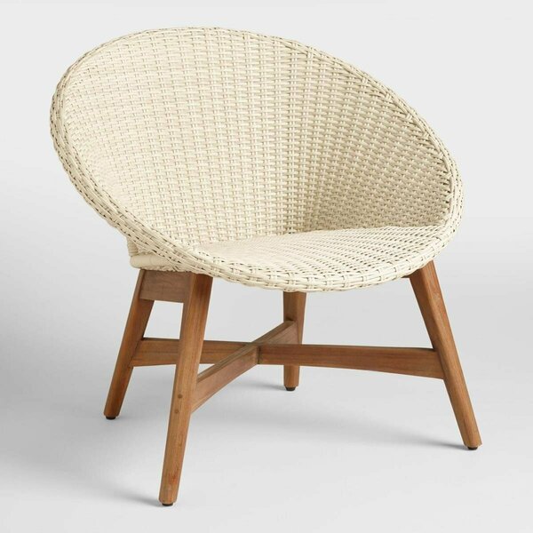 Walker Edison Furniture Outdoor Rattan Scoop Chairs, Natural - Set of 2 ORRSC2NL